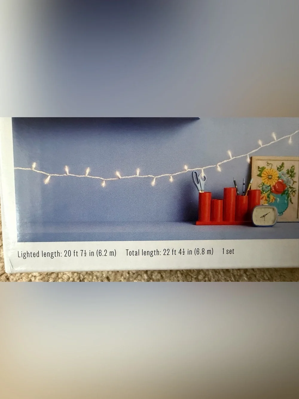 NWT. Room Essentials White Mini String Lights - Warm White Indoor/Outdoor
